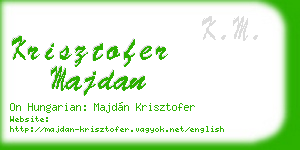 krisztofer majdan business card